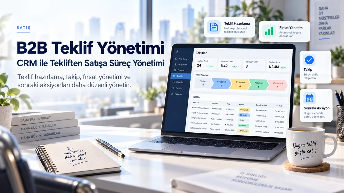B2B Teklif Yönetimi Nasıl Yapılır? CRM ile Tekliften Satışa Süreç Yönetimi