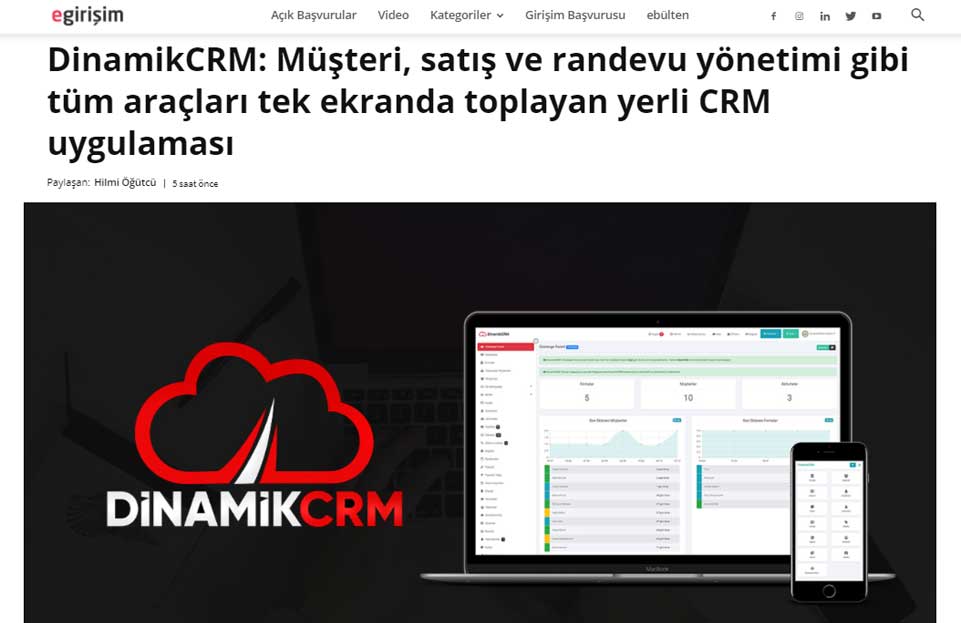 DinamikCRM: Müşteri, satış ve randevu yönetimi gibi tüm araçları tek ekranda toplayan yerli CRM uygulaması